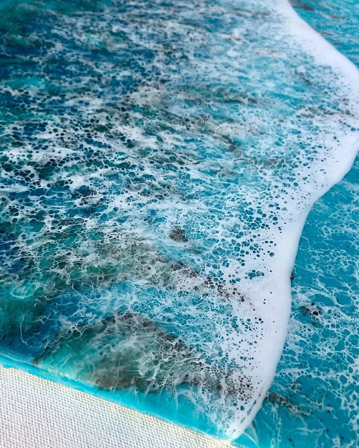 resin beach wave art